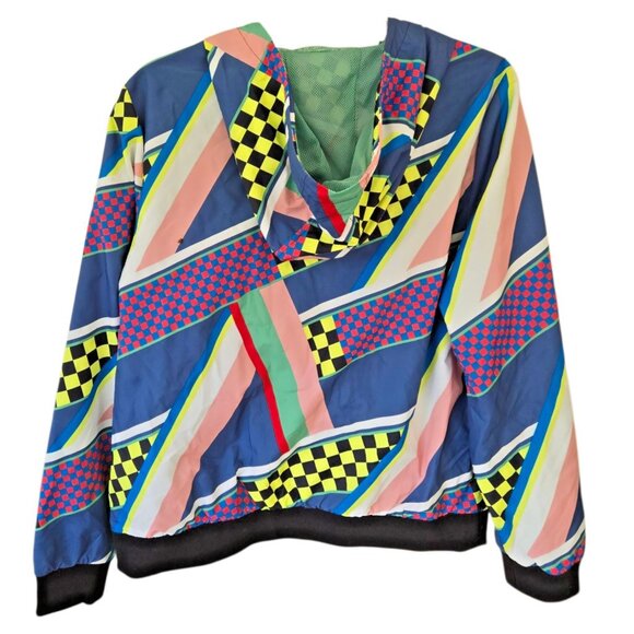 VANS Hooded Windbreaker Unisex Full Zip Pockets Multi Color & Pattern - Picture 2 of 10
